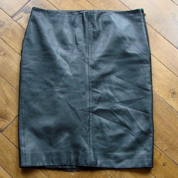Zara Woman Black Leather Pencil Skirt Straight Lined Soft Office Size Large - Picture 4 of 16